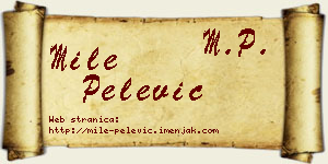 Mile Pelević vizit kartica